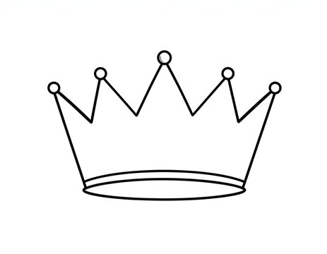 Simple black crown outline icon on white.