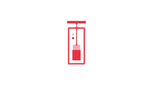 Minimalist Animation of Lip Gloss Applicator Dipping in Bottle
