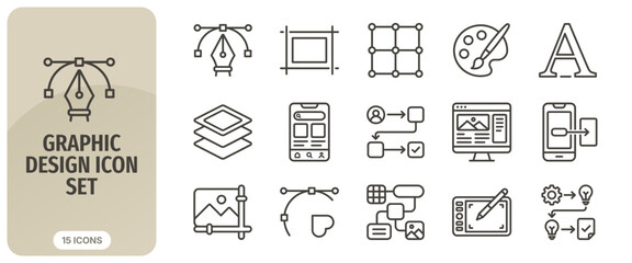 Fototapeta premium Graphic design icon set vector outline illustration