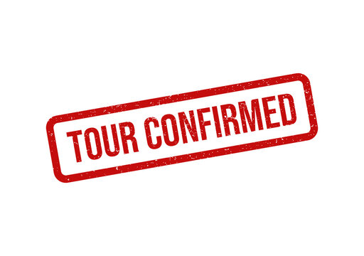 Red tour confirmed grunge rubber stamp seal