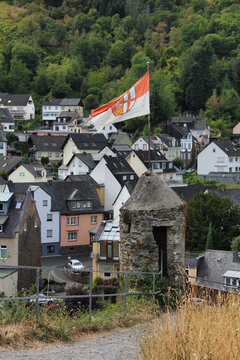 Cochem, Wehrturm mit Blick auf die Altstadt