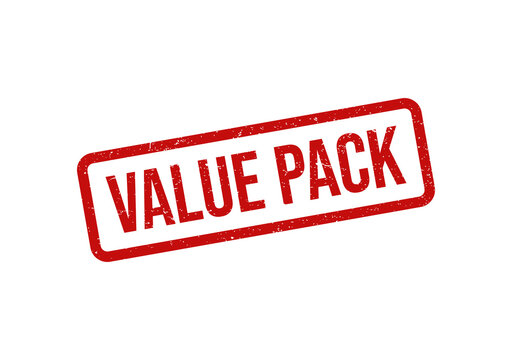 Value pack rubber stamp seal in red ink