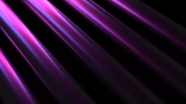 Radiant magenta 3D beams streaking diagonally through darkness