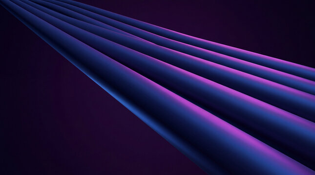 Converging satin 3D tubes fading into violet and blue glow