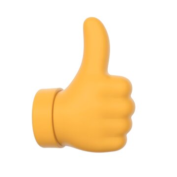 3D Thumbs Up Like Hand Gesture Icon