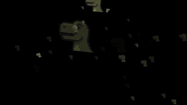 pixel art, t rex, dinosaur, 8 bit, retro, tyrannosaurus rex, predator, prehistoric, reptile, monster, carnivore, jurassic, arcade, gaming, sprite, 16 bit, pixelated, 80s, 90s, nostalgia, game asset, v