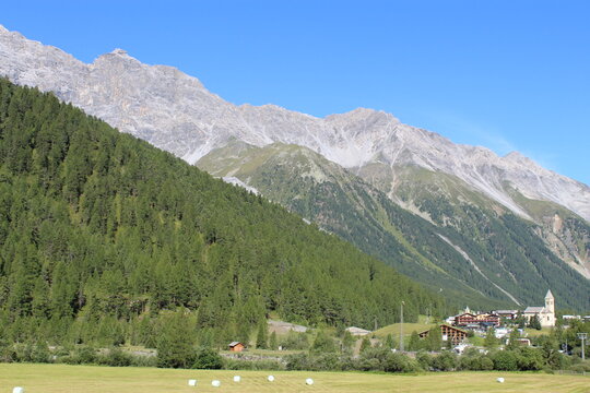 Solda (Sulden) village beneath the Ortler Alps, South Tyrol