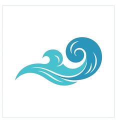 Fototapeta premium Stylized Blue Wave Illustration