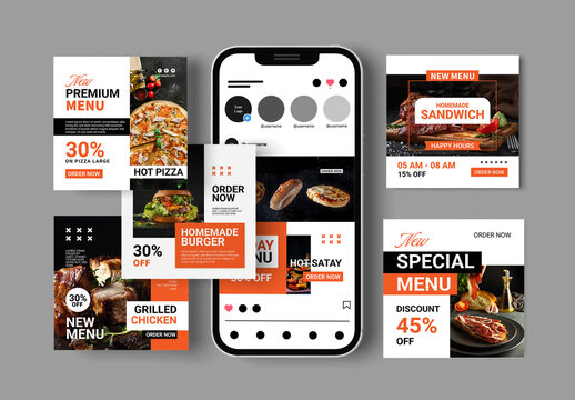 Modern Restaurant Food Editable Social Media Post Template