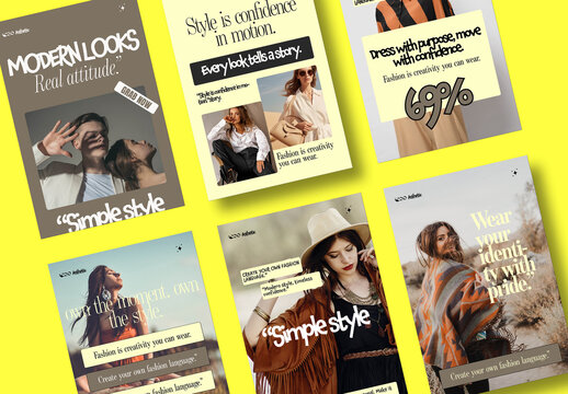 Social Media Post Template And Modern Editorial Brand Promotion Story Design