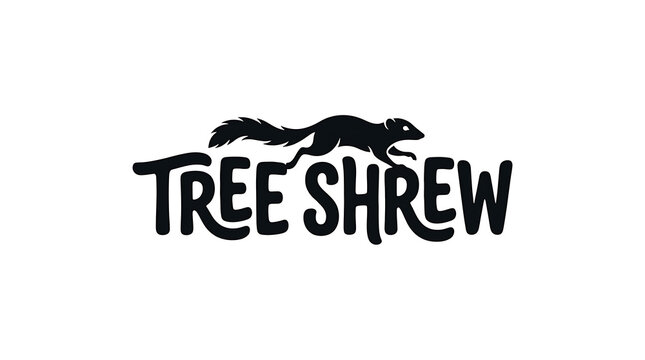 Minimalist Tree Shrew Animal Silhouette Logo Design