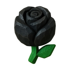 Fototapeta premium PNG Carved black rose illustration