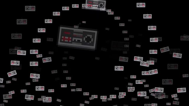 pixel art, retro gamepad, controller, 8 bit, classic console, rectangular gamepad, vintage controller, d pad, red buttons, old school gaming, video game, console hardware, electronic entertainment, ar