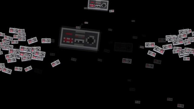 pixel art, retro gamepad, controller, 8 bit, classic console, rectangular gamepad, vintage controller, d pad, red buttons, old school gaming, video game, console hardware, electronic entertainment, ar