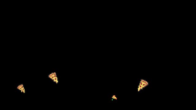 pixel art, pizza, 8 bit, retro, food, pizza slice, pepperoni, cheese, fast food, meal, snack, junk food, lunch, dinner, crust, Italian food, slice, hungry, eat, game asset, 16 bit, arcade, gaming, spr