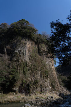Falaise de Byobuiwa et ses colonnes rocheuses &agrave; Takachiho
