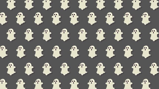 Cute Ghost Pattern Background for Halloween Celebrations.