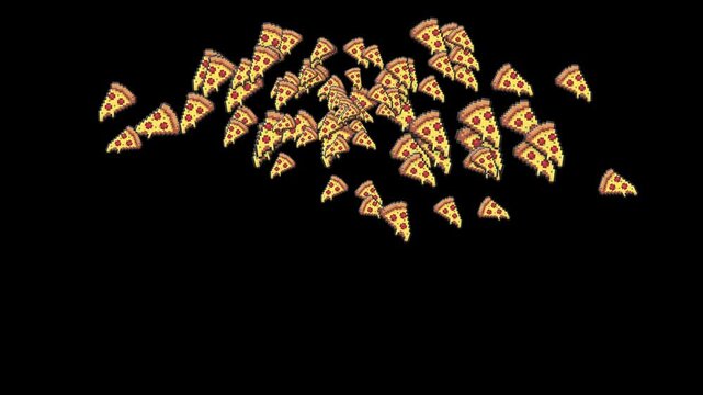 pixel art, pizza, 8 bit, retro, food, pizza slice, pepperoni, cheese, fast food, meal, snack, junk food, lunch, dinner, crust, Italian food, slice, hungry, eat, game asset, 16 bit, arcade, gaming, spr