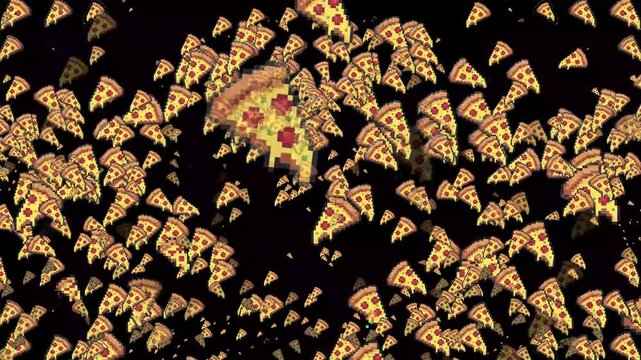 pixel art, pizza, 8 bit, retro, food, pizza slice, pepperoni, cheese, fast food, meal, snack, junk food, lunch, dinner, crust, Italian food, slice, hungry, eat, game asset, 16 bit, arcade, gaming, spr