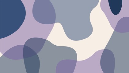 Naklejka premium Abstract organic shapes background with soft blue and purple pastel color palette.
