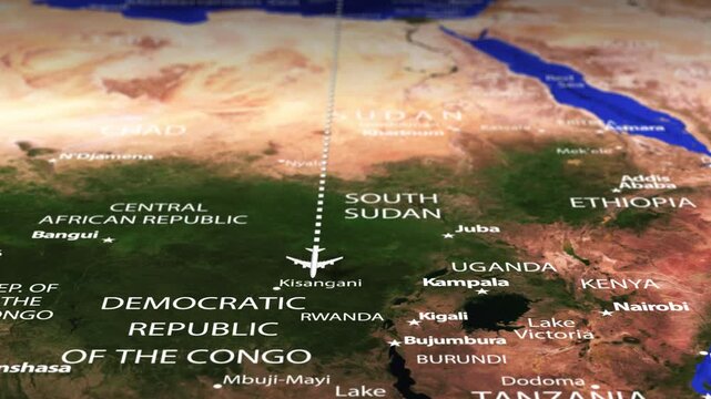 Flight From Minsk BELARUS to Gaborone BOTSWANA with flag pins