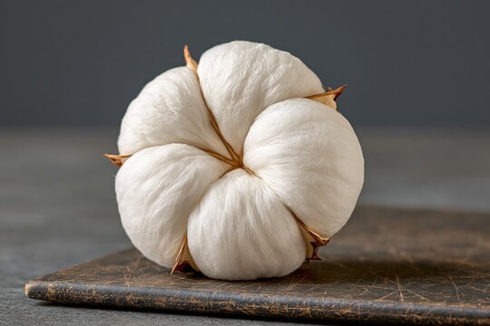 Cotton boll fluffy white plant organic fiber soft texture macro close up