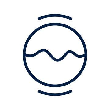 Minimalist Animated Line Icon of Liquid Wavy Sphere