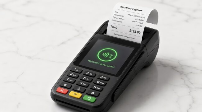 Wireless payment terminal with thermal receipt