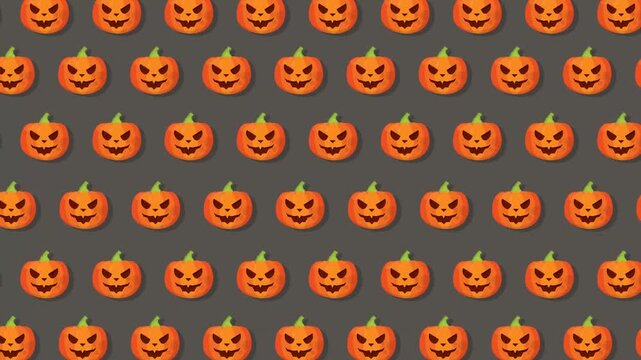 Halloween Pumpkin Pattern Background Loopable Animation for Spooky Holiday Celebrations.