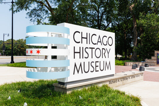Chicago, IL, USA - July 28, 2026: The Chicago History Museum features the vast history of the city. The museum is located in the heart of Lincoln Park, next to the zoo.