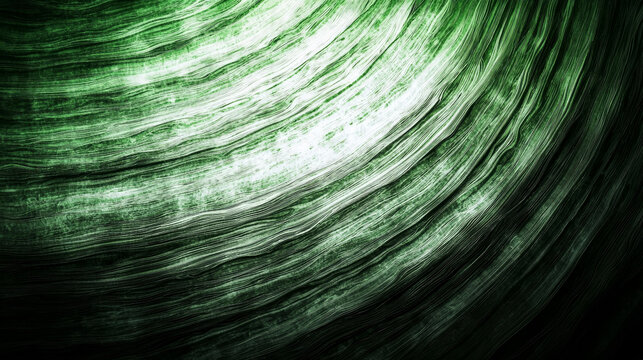 Textured green surface with flowing, dark to light wavy lines; an abstract organic pattern illuminated by a radial gradient