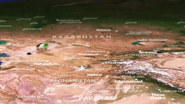 Flight From Minsk BELARUS to Kathmandu NEPAL with flag pins