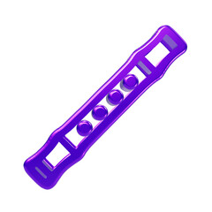 3d glossy purple flute musical instrument with rounded buttons and beveled edges © REZAUL