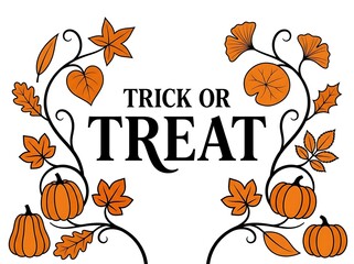 Naklejka premium Trick or treat autumn vector illustration