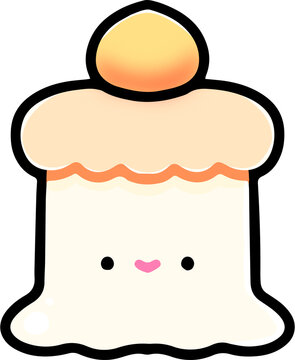 Cute Glowing Candle Cartoon Illustration Design