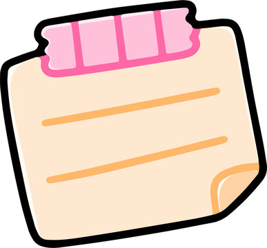 Sweet Light Yellow Sticky Note Illustration