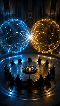 Diplomatic Silhouettes Observe Competing Network Spheres in Circular Chamber