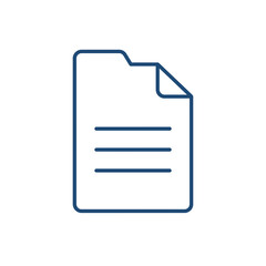 Obraz premium Blue document file icon outline.