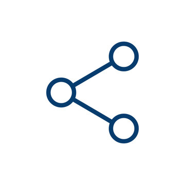 Blue network share connection node icon.