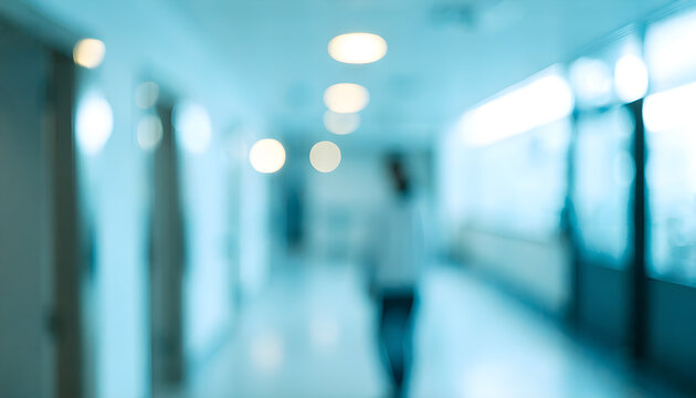 A blurry image of a hospital corridor