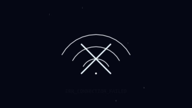 Disconnected WiFi symbol with error connection failed text