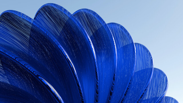 3D abstract blue wavy geometric structure. Ideal for modern tech background, digital art cover, banner, graphic design, and UI wallpapers. High quality 3D render