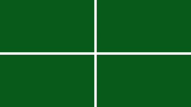 Four Window Frame Grid Transition Elements | Split Screen 2D Motion Graphics Animation on Green Screen ant 4k video 