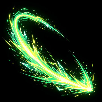 Green Energy Sword Slash Motion Trail