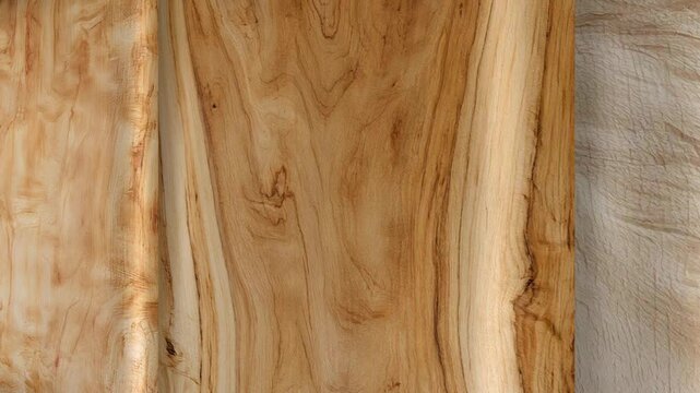 Natural Flowing Movement Along Sugar Maple Wooden Boards Showcasing Fine Grain Patterns, Smooth Texture, Organic Detail and Elegant Material Character