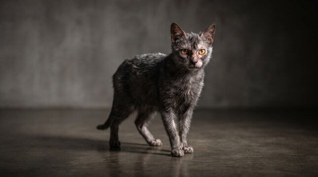 Lykoi in a dark room