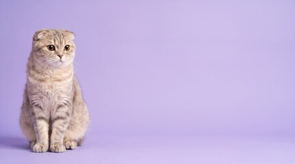 Scottish Fold with copy space