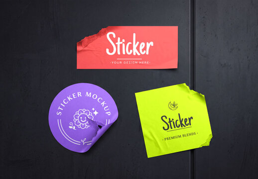 Torn Paper Sticker Mockup Set
