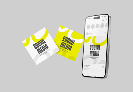 Social Media Feed Post Mockup Template