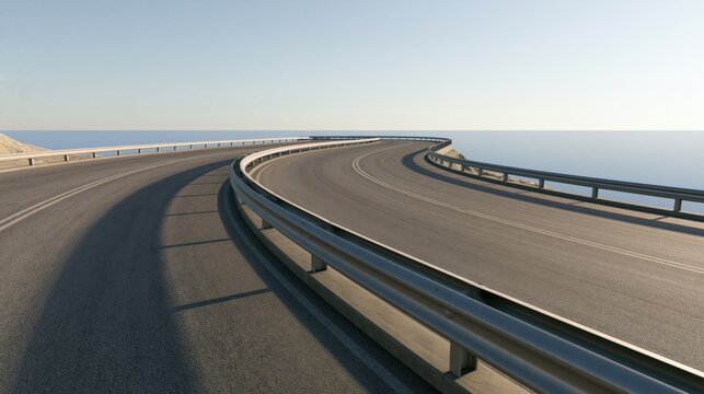 Dynamic Highway Curve with Motion Blur Representing Speed, Travel and Forward Progress